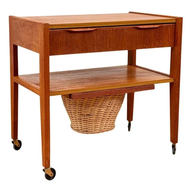 Side or Sewing Table in Teak, Denmark, 1950s-1960s