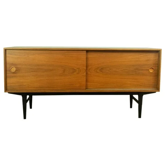 Sideboard in Walnut with Black Formica Top by Lothar Wegner, 1960s