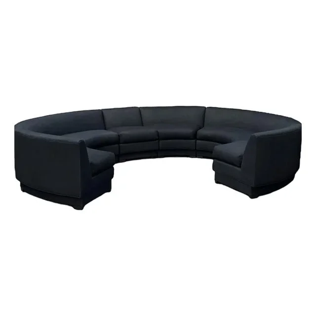 Signature Modular Curved Sectional – Custom Linen Blend