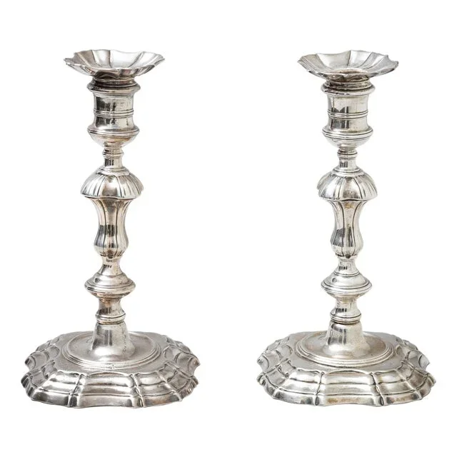 Silver Candleholders, London, 1742, Set of 2