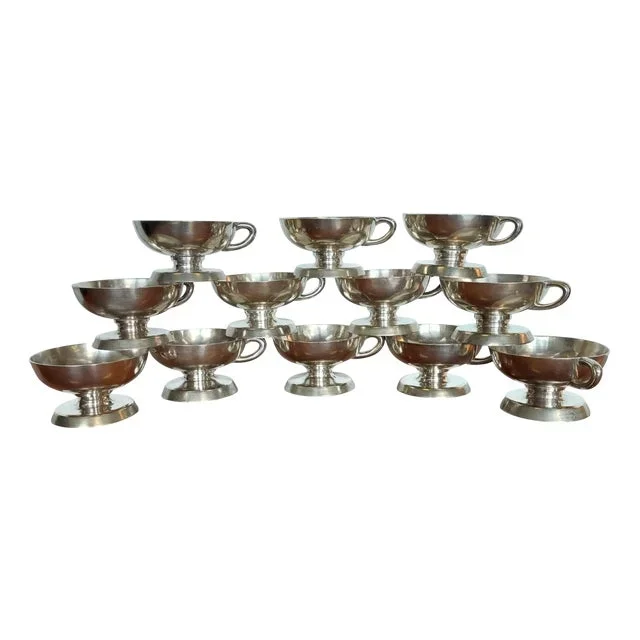 Silver-Plated Dessert Cups, Set of 12