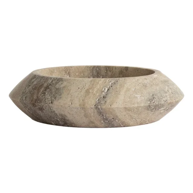 Silver Travertine Eclipse Bowl from Kiwano Concept