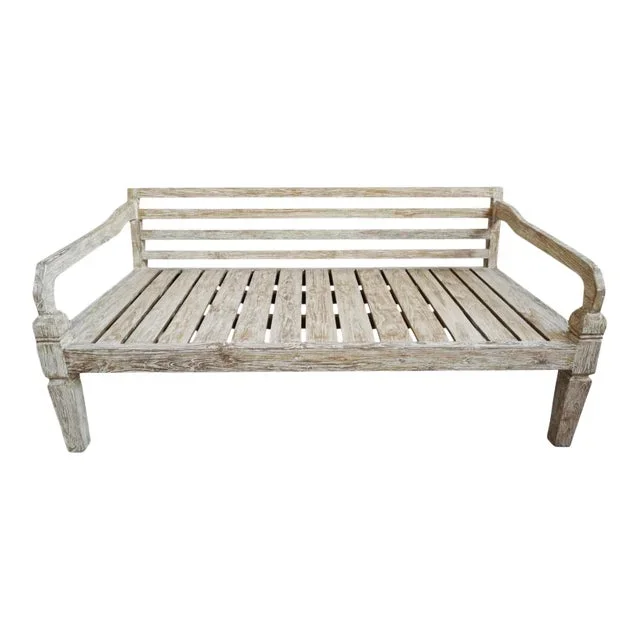 Simple White Wash Teak Twin Daybed