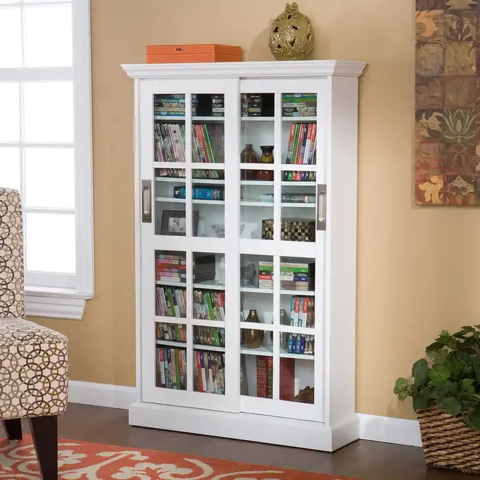 Sliding Door Media Cabinet – White