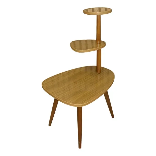 Small Flower Bench in Noble Resopal & Teak, 1960s