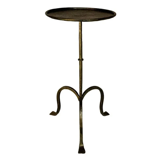 Small Spanish Gilt Iron Drinks Table on a Tripod Base