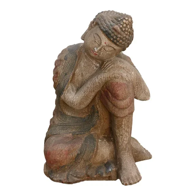 Small Table Top Handpainted Resting Buddha