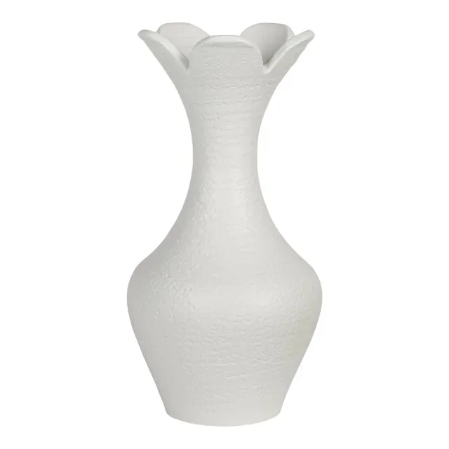 Small White Ceramic Tulip Vase