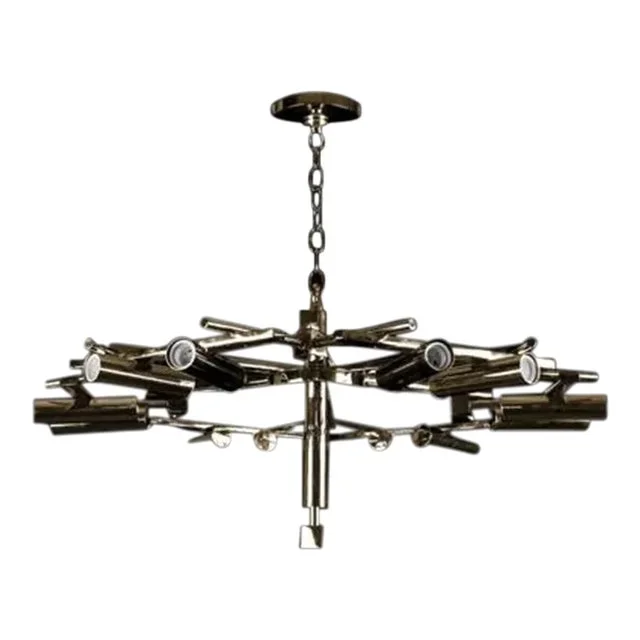 Snowflake Medial Chandelier in Patinated Finish