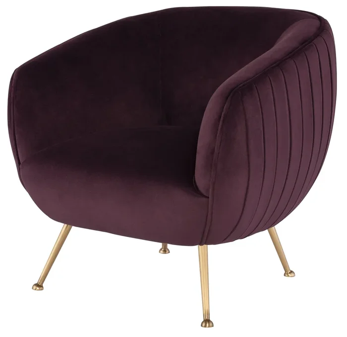 Sofia Occasional Chair – Mulberry with Brushed Gold Legs