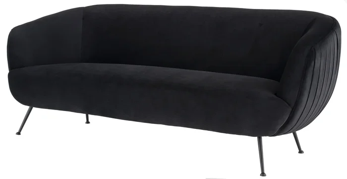 Sofia Sofa – Black with Matte Black Legs