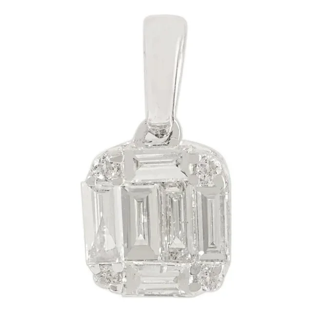 Solid 18 Karat Gold Pave Diamond Pendant