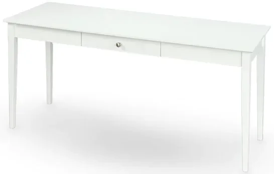 Solid Alder Wood Shaker Free Standing 4 Drawer Desk in White Finish