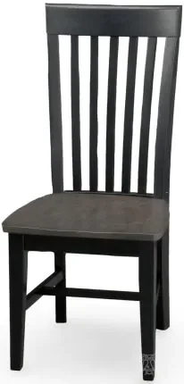 Solid Parawood Wood Mission Side Chair in Coal & Black Finish