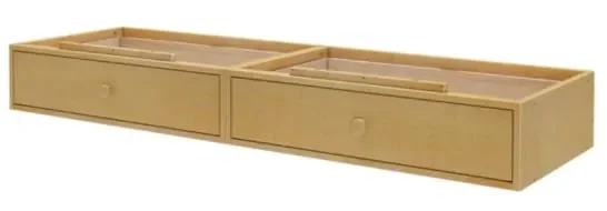 Solid Wood Framed Under Bed Storage Drawers in Natural Finish