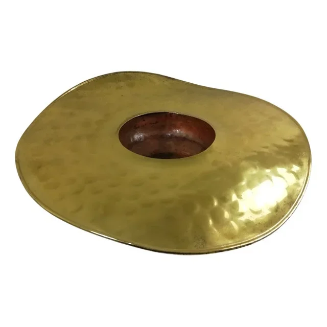 Sombrero-Shaped Brass and Copper Centrepiece, Italy, 1960s