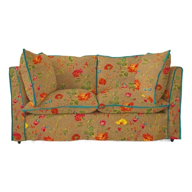 Sophie Conran Coco 2 Seater Sofa with Contrast Welt Knife Edge Cushion in Andrew Martin Wildwood Twig