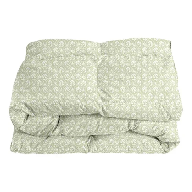 Sophie in Celadon Reverse Comforter in Linen/Cotton, King