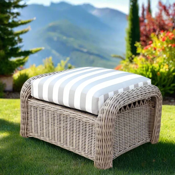South Sea Rattan Arcadia Wicker Ottoman