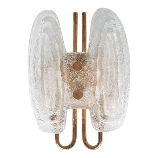 Space Age Glass & Bronze Wall Lamp from Hillebrand