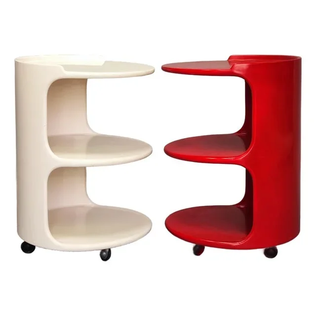 Space Age Trolleys or Nightstands, 1970s, Set of 2