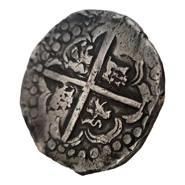 Spanish 8 Reales Silver Cob Coin -17th Century Shipwreck