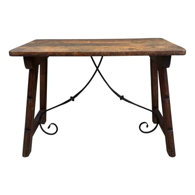 Spanish Refectory Table and Iron Stretcher, 18th Century