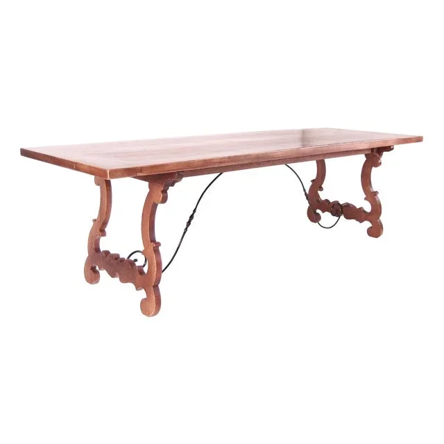 Spanish Revival Oak Dinning Table from Bergier Art