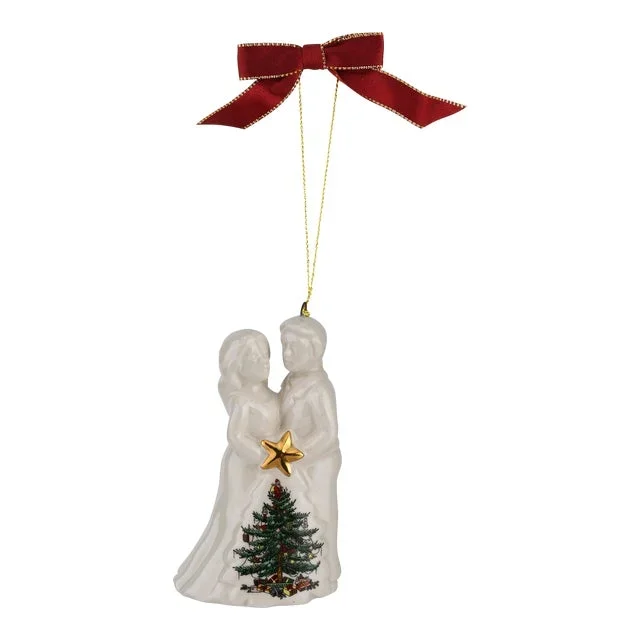 Spode Christmas Tree Bride And Groom Ornament 3″