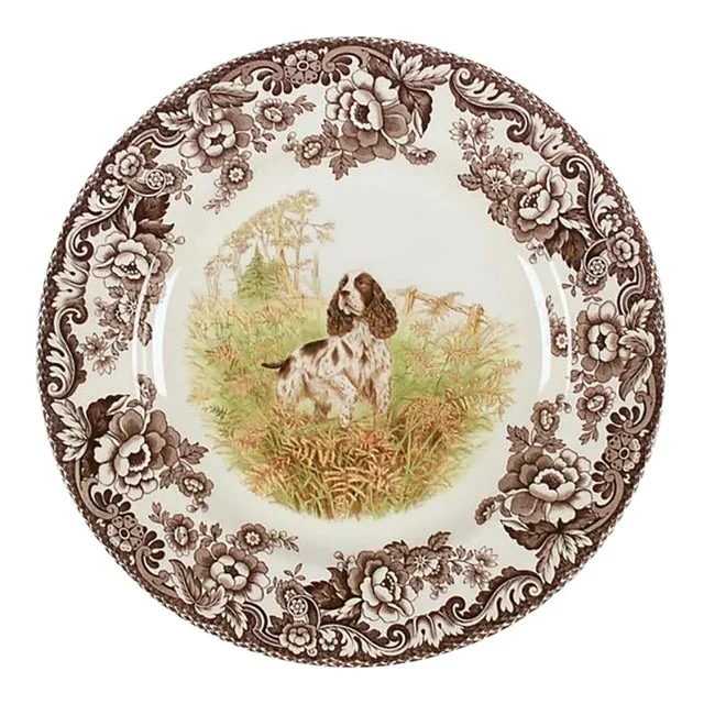 Spode Woodland English Springer Spaniel Dinner Plate