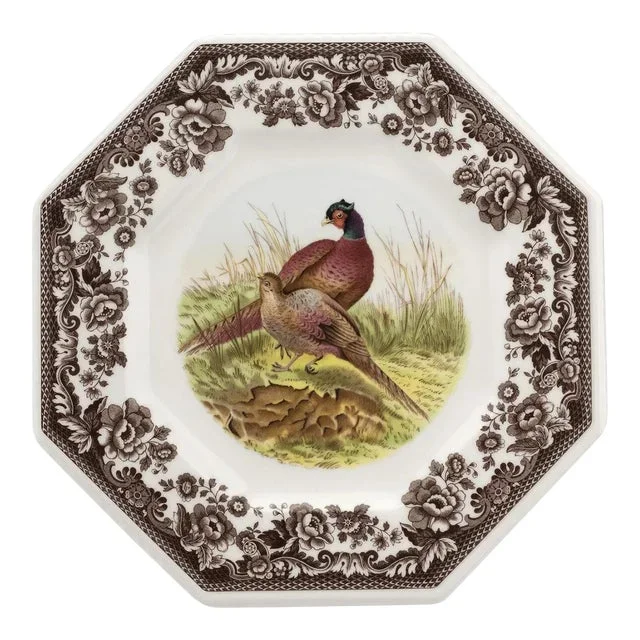 Spode Woodland Octagonal Plate 9.5″, Pheasant