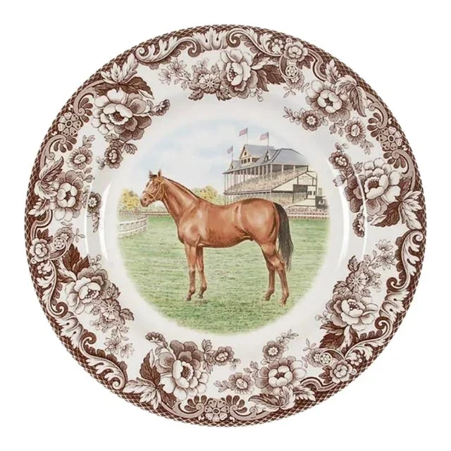 Spode Woodland Thoroughbred Horse Dinner Plate