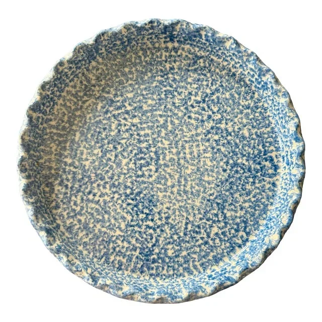 Sponge Ware Blue Pie Plate