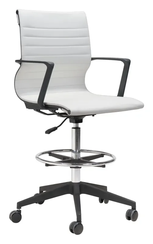 Stacy Drafter Office Chair White