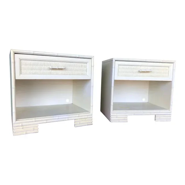 Stanley Faux Bamboo Nightstand Pair