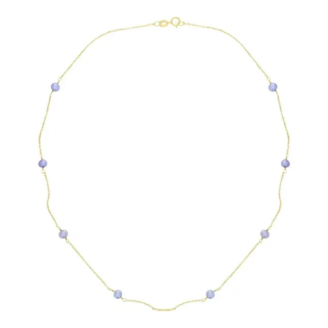Stationed Black Pearl Necklace 14k Yellow Gold