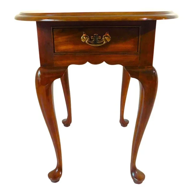 Stickley Furniture Oval Solid Wood Side/End Accent Table W/ Drawer