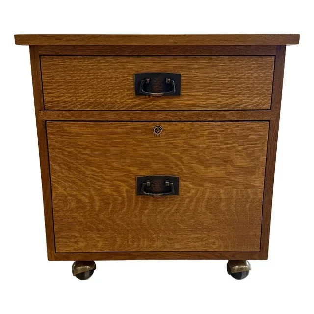 Stickley Mission Oak Rolling File Cabinet