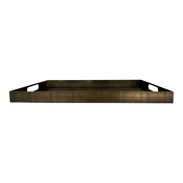 Studio a Home Mid-Century Modern Style Etched Brass Kokoro Tray