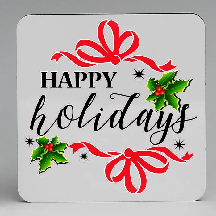 SUBLIMART: MDF Hardboard Set of 4 Coasters – Design: Holidays 02