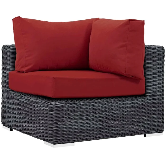 Summon Outdoor Patio Sunbrella Corner in Canvas Red