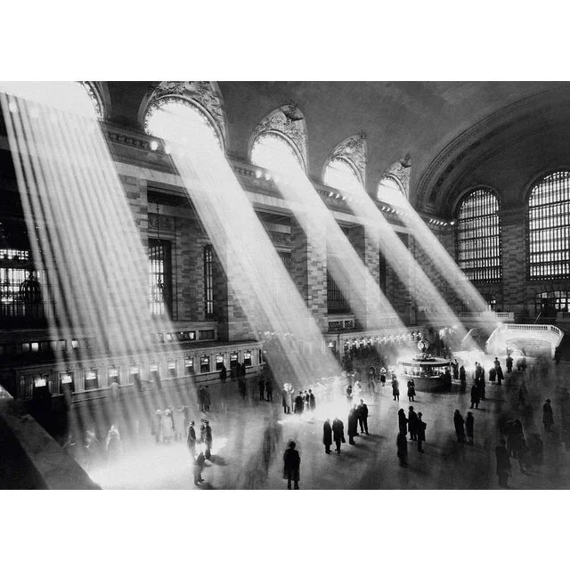 Sun Beams Into Grand Central Station’ Contemporary Archival Black and White Photograph Print From the Original Negative by Hal Morey – 30×40