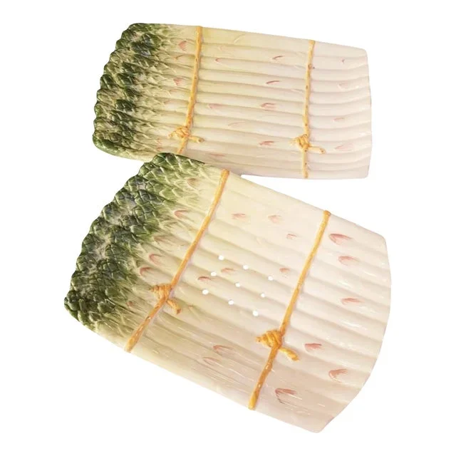 Sur Le Table Italian Asparagus Serving Platter With Serving Drainer- 2 Piece Set