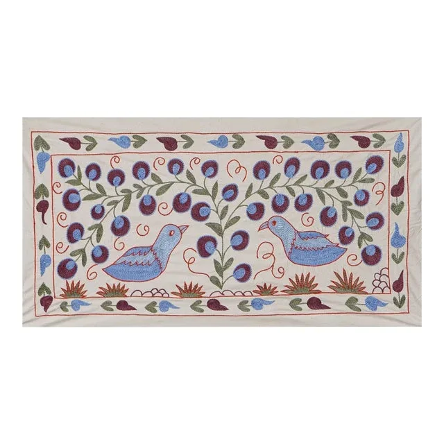 Suzani Embroidered Cotton Cloth