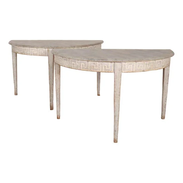 Swedish Demi Lune Consoles, Set of 2
