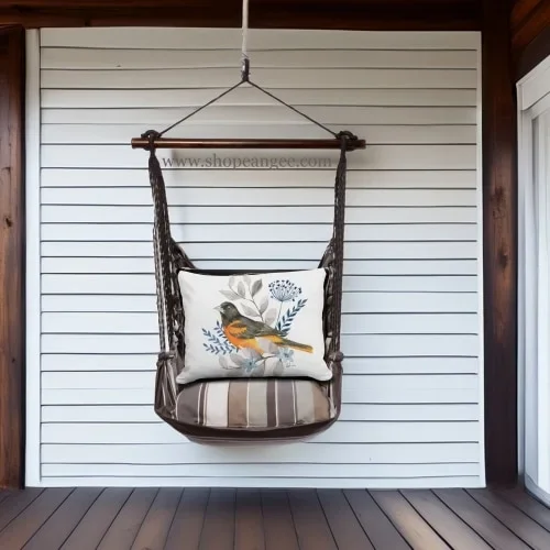 Swing Set 4 piece – Slate Gray Stripe w/ Oriole (Item # sws-sg-brd2502)