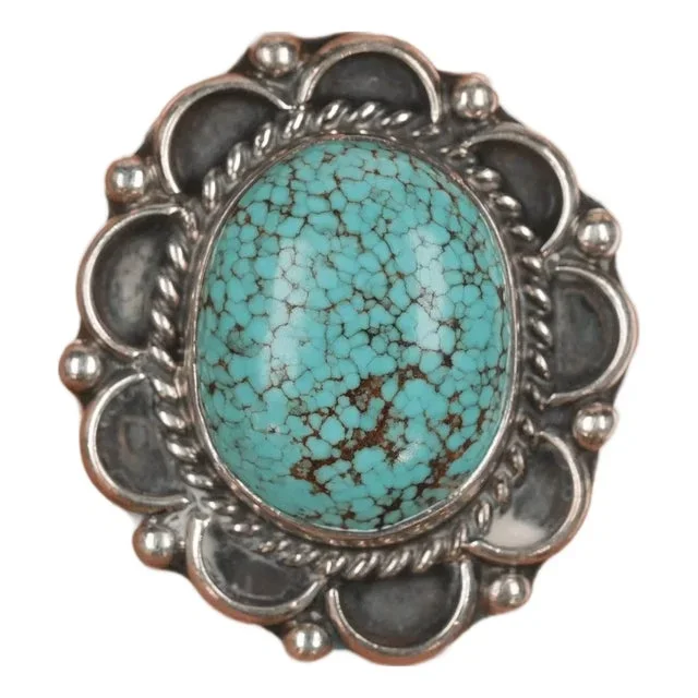 sz6 c1960’s Navajo High grade turquoise silver ring