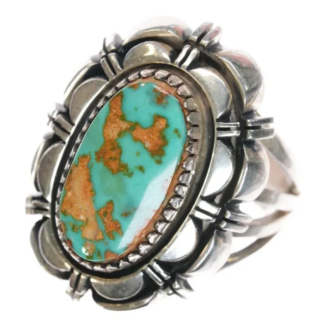 Sz8.5 Herbert Begay Navajo sterling high grade turquoise ring