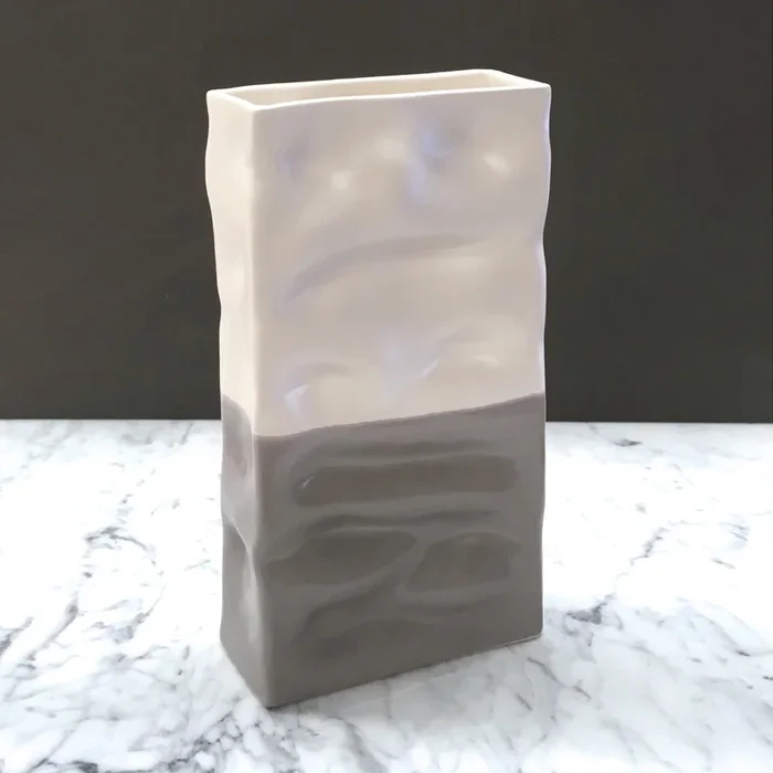 Tall Rectangle Ripple Vase