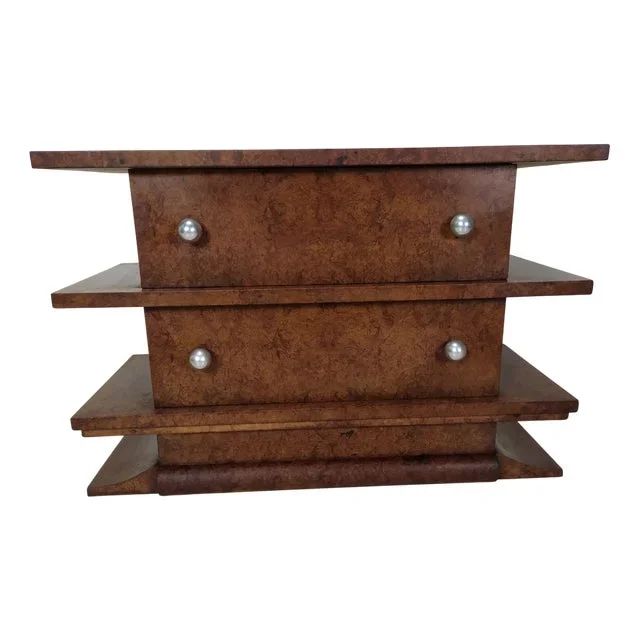 Tan Walnut Console Table, 1920s